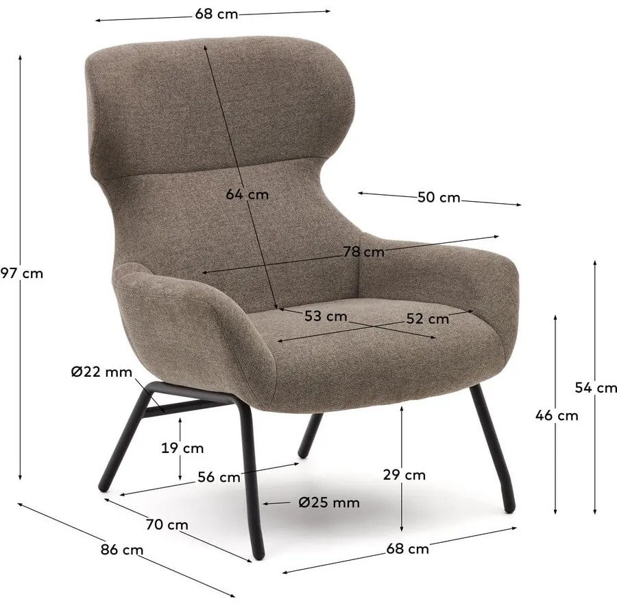 Barna fotel Belina – Kave Home