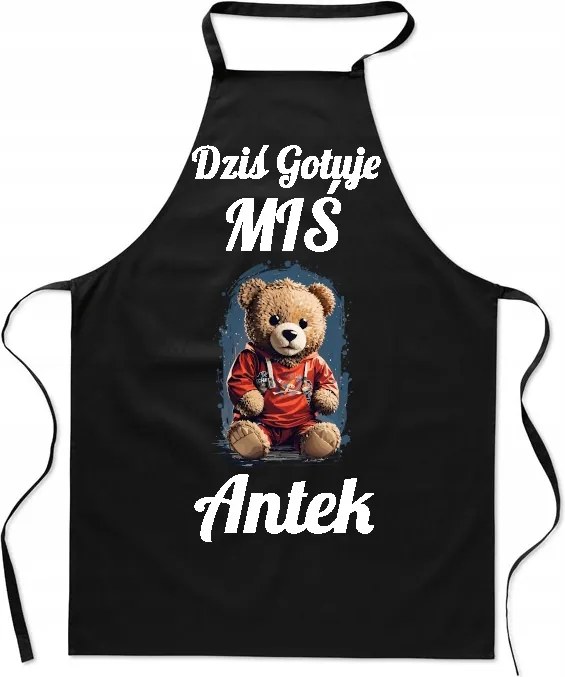 Konyhai kötény Ma Főz mackó Név Ajándék Neki