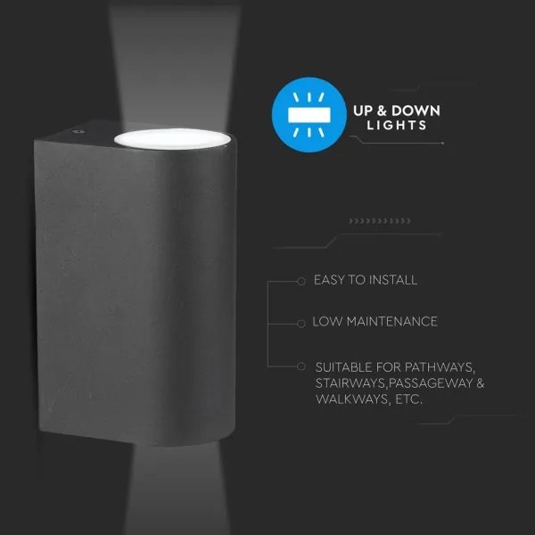 Kültéri fali lámpa 2xGU10/20W/230V IP44