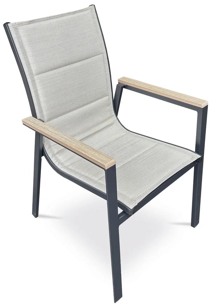 Autronic Kerti szék, alumínium, textil, bézs, AZC-S1110 BK