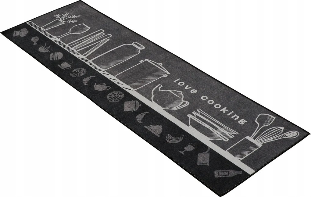 Szőnyeg Konyhai Futópad Padlószőnyeg 120x40cm Sötét Mintás