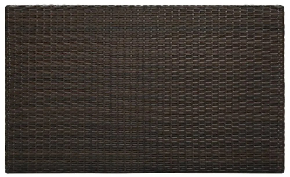 barna polyrattan kerti bárasztal 100 x 60,5 x 110,5 cm