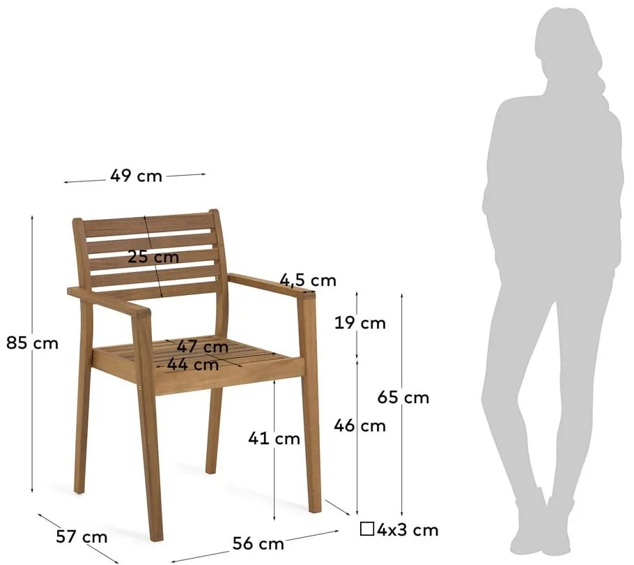 Hanzel akácfa kerti szék - Kave Home