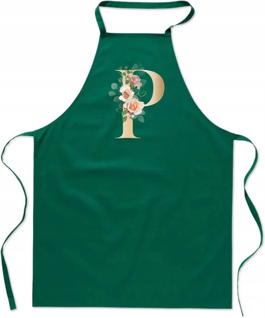 Konyhai Kötény zöld P Betűvel Paulina Patrícia FA_334_z