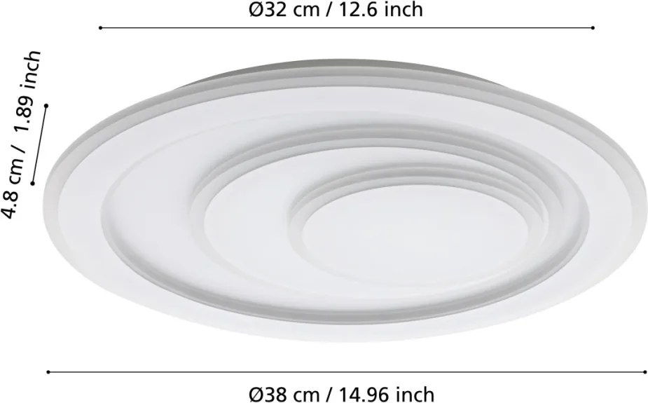 EGLO 32052 PALAGIANO Kerek Mennyezeti Lámpa Fehér LED IP20