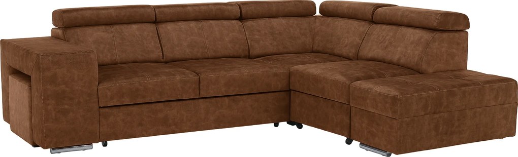 Ülőgarnitúra, barna, jobbos, MALAGA