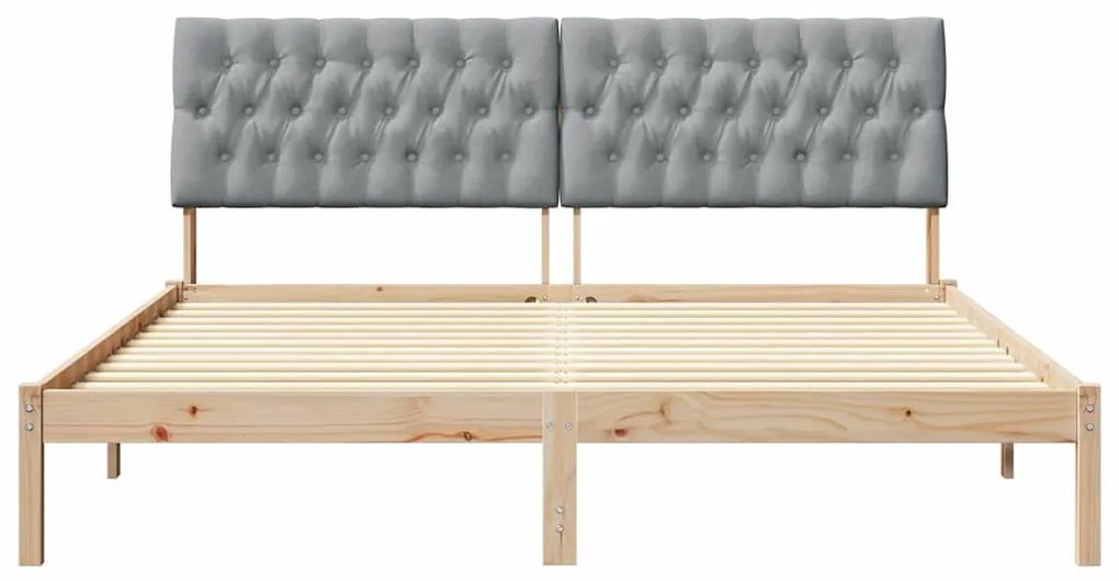 Ágykeret Kárpitozott Fejtámlával fejtámlával Barna 180 x 200 cm