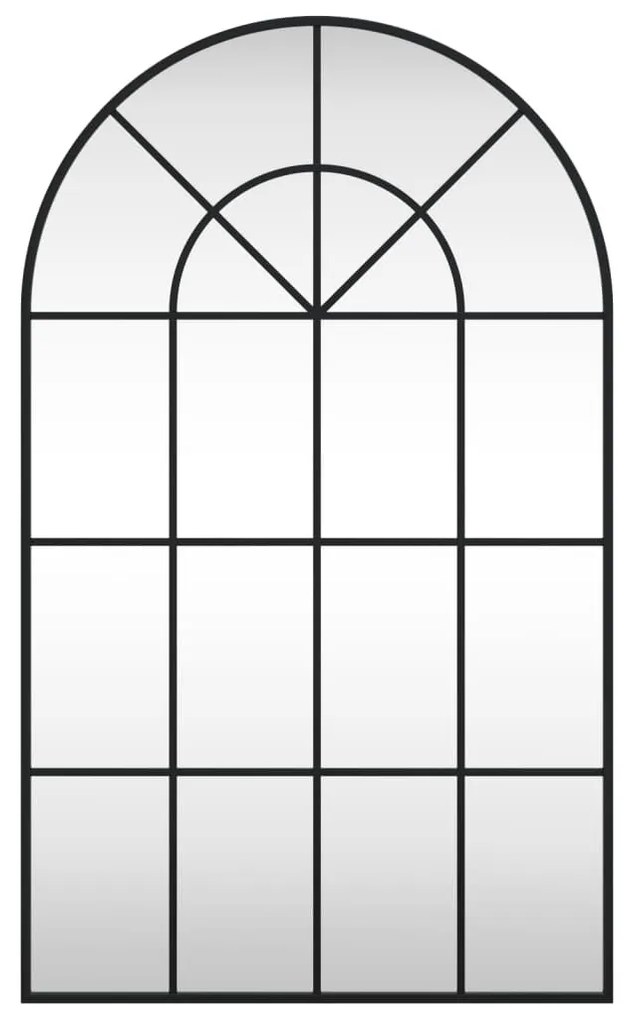 fekete ívelt vas fali tükör 60 x 100 cm