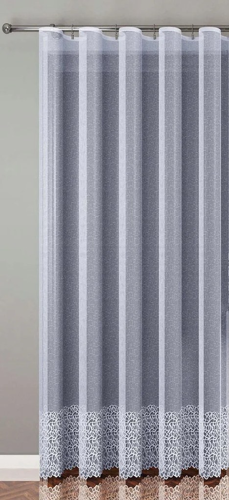 Mg Függöny jacquard mintás alsó 629/50 Fehér 250cm magas pol 0,5m