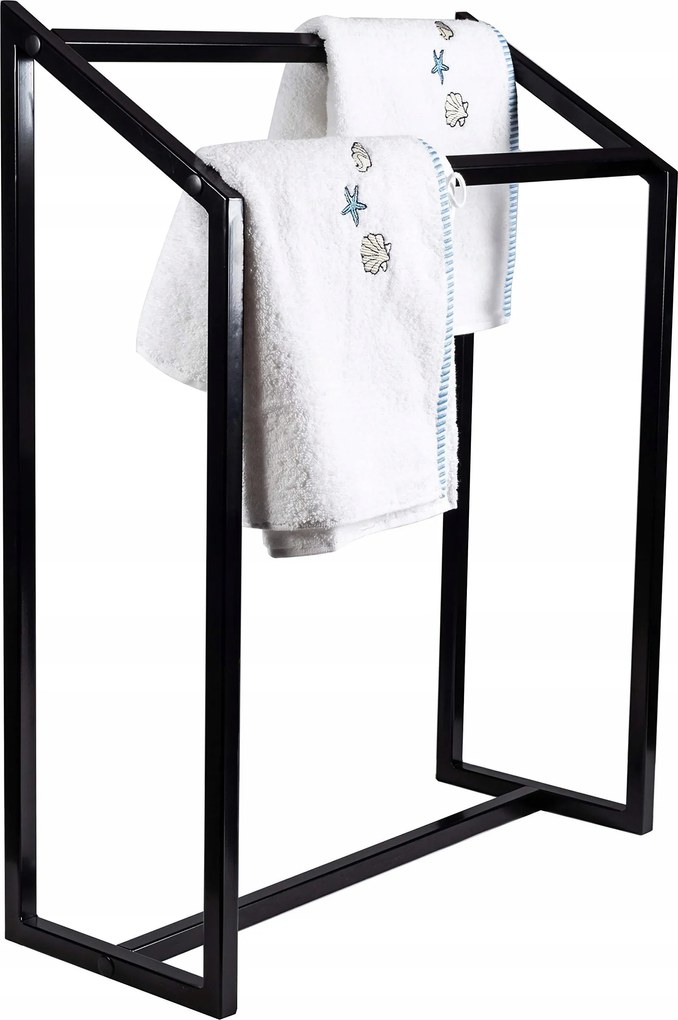 Törölközőtartó Állvány Fürdőszoba Loft Fekete
