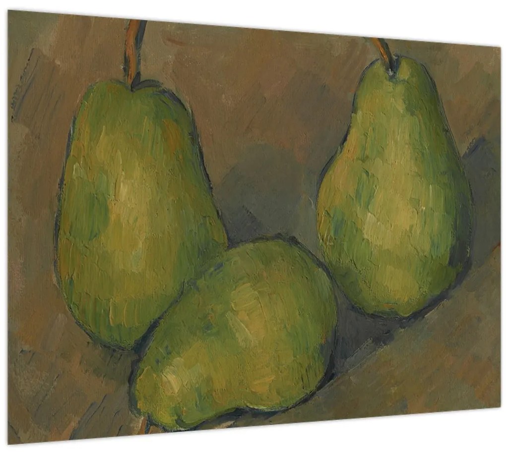 Üveg kép - Paul Cézanne, Three Pears, reprodukciók (70x50 cm)