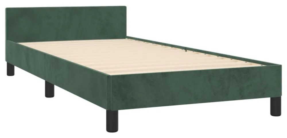 sötétzöld bársony ágykeret matrac nélkül 80 x 200 cm