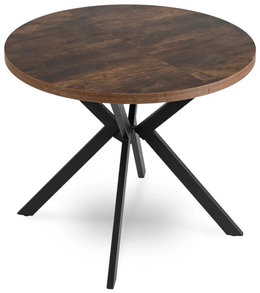 Bővíthető Étkezőasztal Rusztikus Tölgy/Fekete Színben. LUGO 90-190 cm