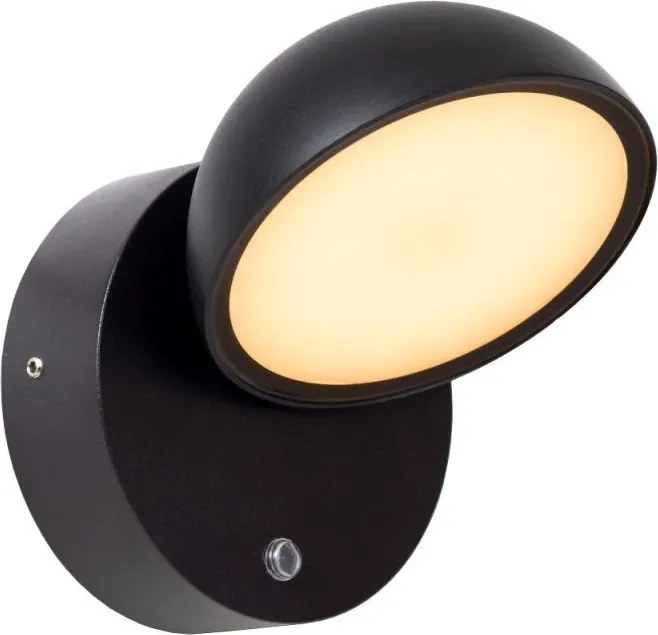 LUCIDE 22865-12-30 FINN Fali Lámpa Mozgásérzékelővel Fekete LED IP44