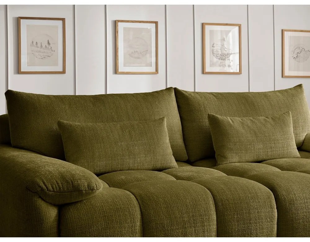 Zöld zsenília kanapé 264 cm Ivane – Bobochic Paris