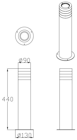 Kültéri lámpa RINO 1xE27/12W/230V IP54 44 cm fekete