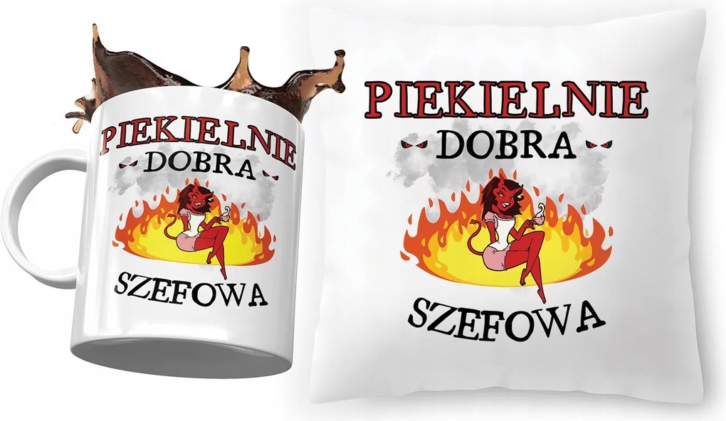 Főnöki párna ajándék bögre szett fényképes nyomtatással