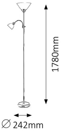 Rabalux 4065 - Állólámpa ACTION 1xE27/100W+E14/25W