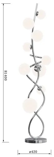 Wofi 3014-907 - LED Állólámpa NANCY 9xG9/3,5W/230V fényezett króm