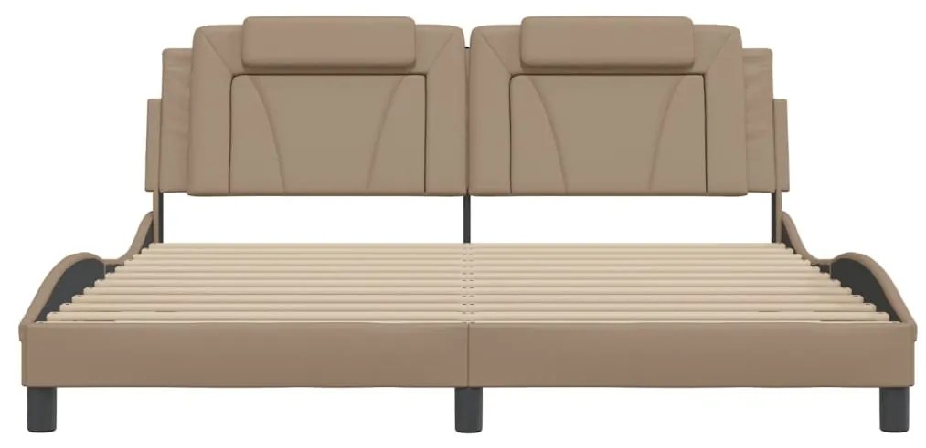 kávészínű ágykeret Viana LED-ekkel matrac nélkül 180 x 200 cm
