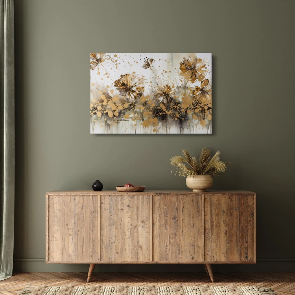 Kép - Absztrakt virágos festmény (90x60 cm)