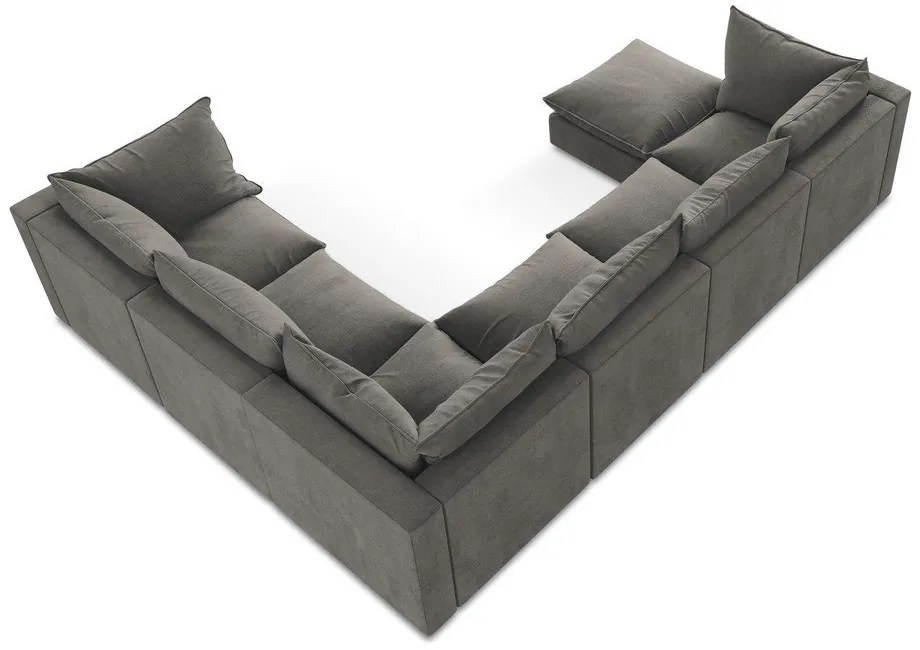 Sötétszürke sarokkanapé (jobb oldali-U alakú) Manao – Makamii