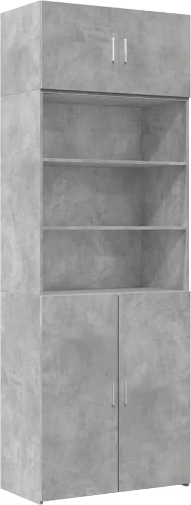 vidaXL betonszürke szerelt fa tárolószekrény 80 x 42,5 x 225 cm