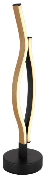 Globo 67206TW - LED Asztali lámpa GERONIMO LED/12W/230V fekete/barna