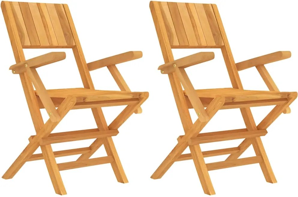 vidaXL 2 db összecsukható tömör tíkfa kerti szék 55 x 61 x 90 cm