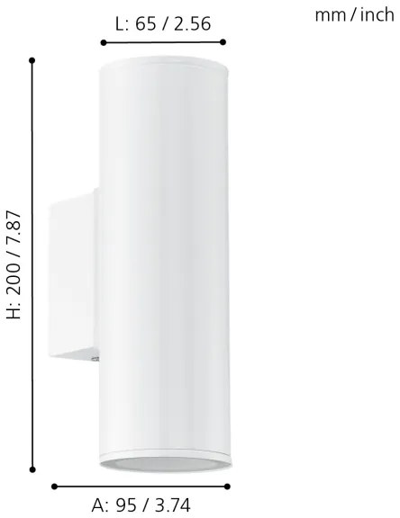 Eglo 94101 - LED-es kültéri lámpa RIGA 2xGU10/3W/230V