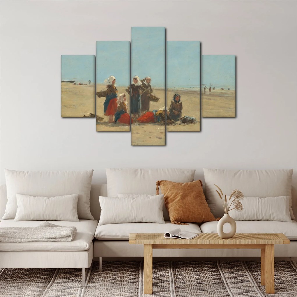 Kép - Eugène Boudin, Women on the Beach at Berck, reprodukciók (150x105 cm)