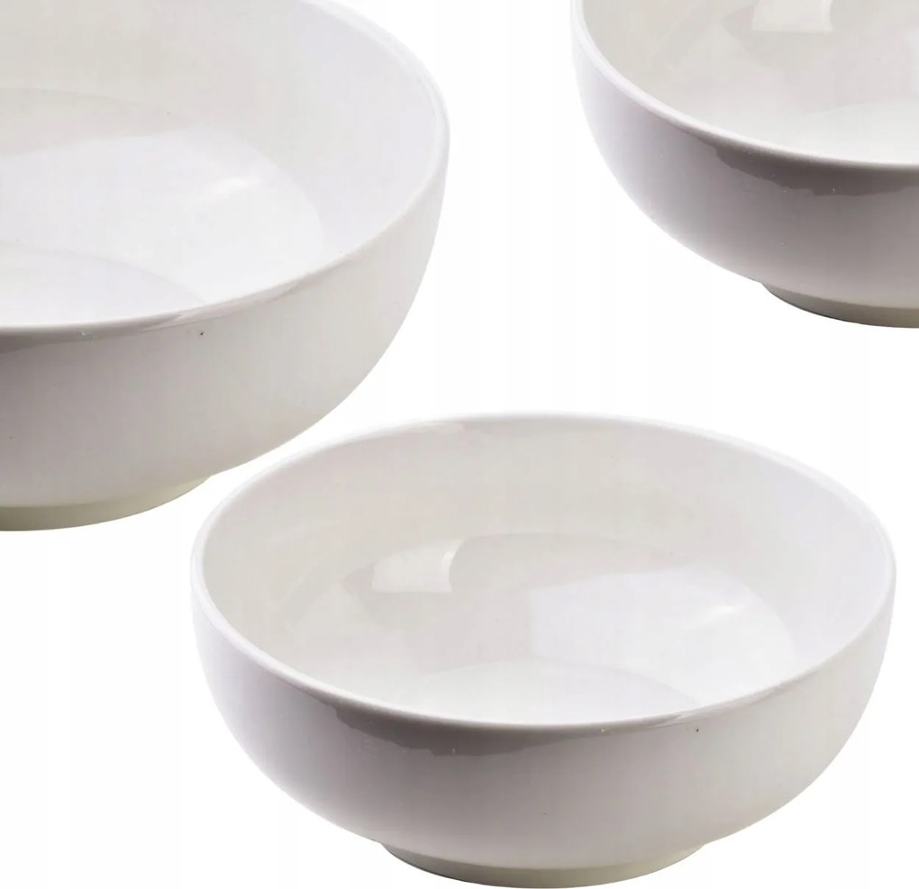 Fehér porcelán tál klasszikus kerek fehér