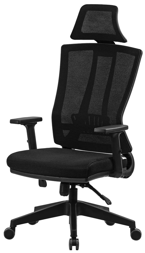 Ello ergonómikus irodai forgószék deréktámasszal, fejtámasszal, 3D Air mesh hálós