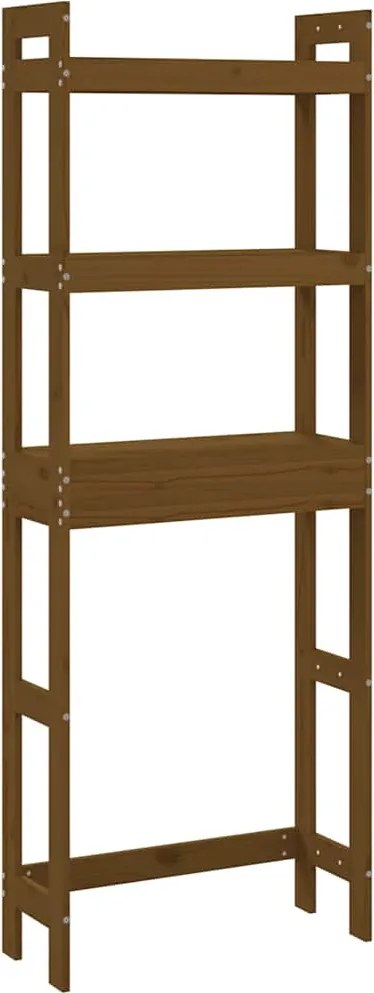 vidaXL mézbarna tömör fenyőfa fürdőszoba állvány 63x26x171 cm