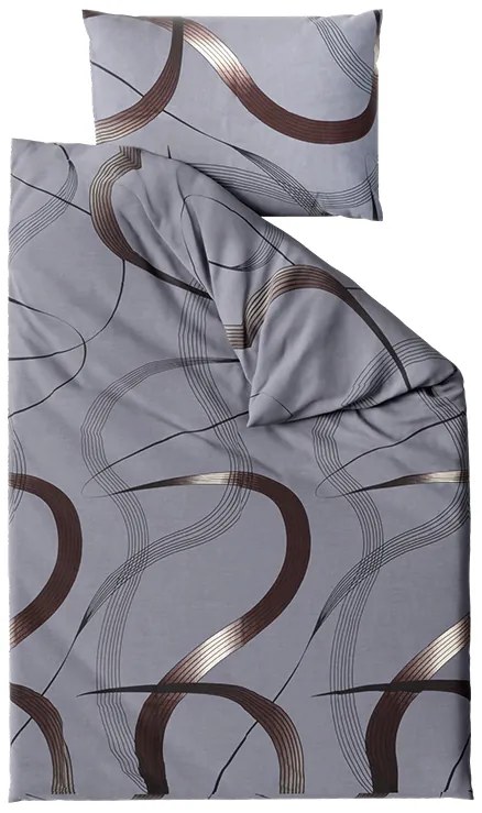 Pamut Ágynemű PLAVA szürke Ágyneműhuzat mérete: 2 db 70 x 90 cm | 200 x 220 cm