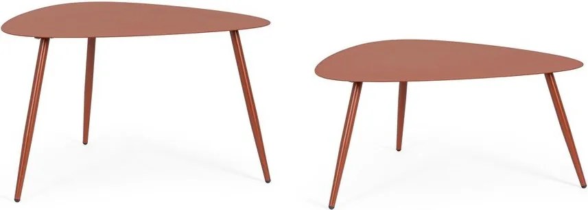 Acél kerti dohányzóasztal szett 2 db-os 73,5x77,5 cm Yvonne – Bizzotto