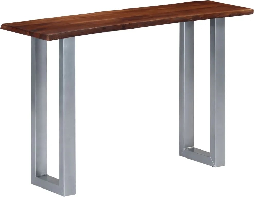 vidaXL tömör akácfa és vas tálalóasztal 115 x 35 x 76 cm