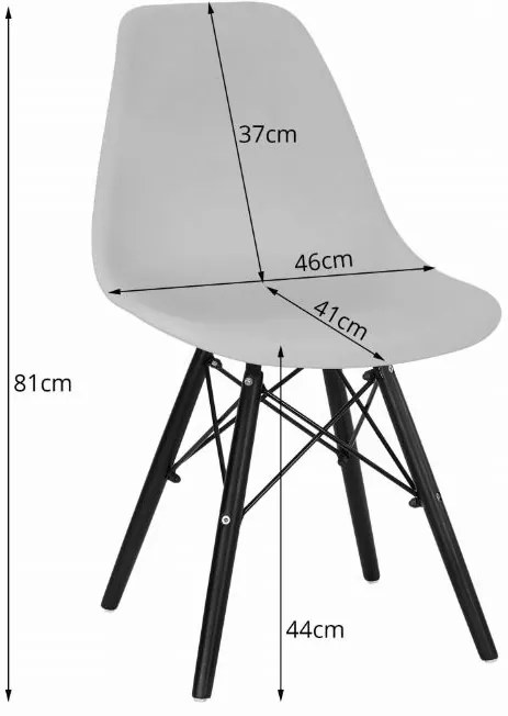 Skandináv stílusú étkezőszékek 4db fekete Dark Classic