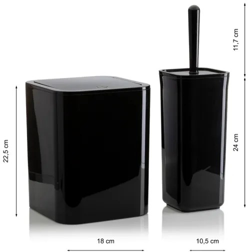 Fürdőszobai készlet SIERRA 5 db fekete