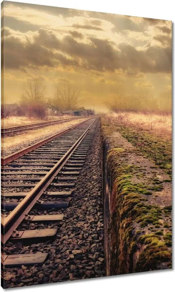 Vászonkép 70x100 Vasút Vonatok Sínek