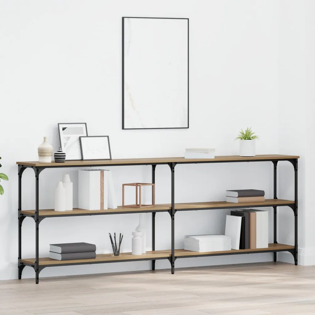 konzol asztal Kézműves tölgy 200x29x75 cm Mérnökfa