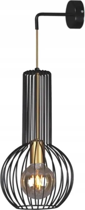 Fali lámpa Kaja Arvi Black K-4523 fekete arany fém E27