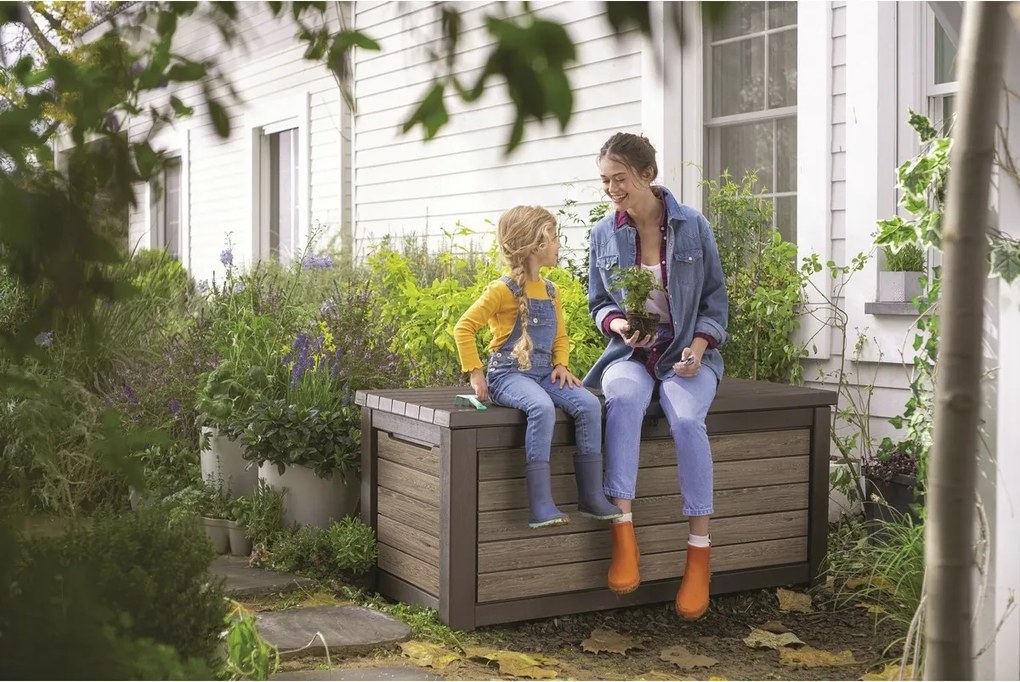 Keter Deco 630 l kerti tárolódoboz, világosbarna