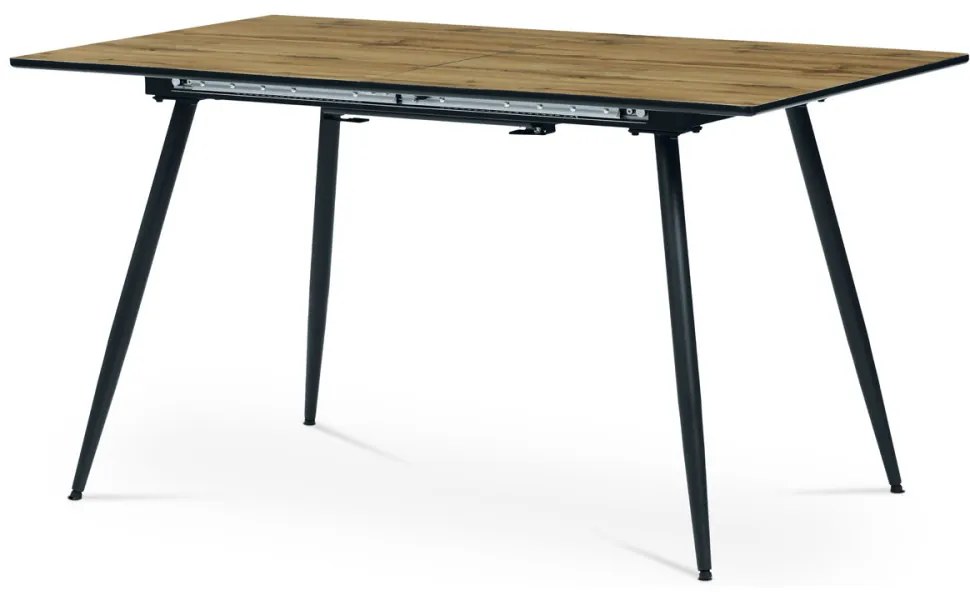 Masă extensibilă în culoarea stejar sălbatic. 140+40x80x76 cm. Blat MDF, picioare metalice. HT-921 Din stoc intern