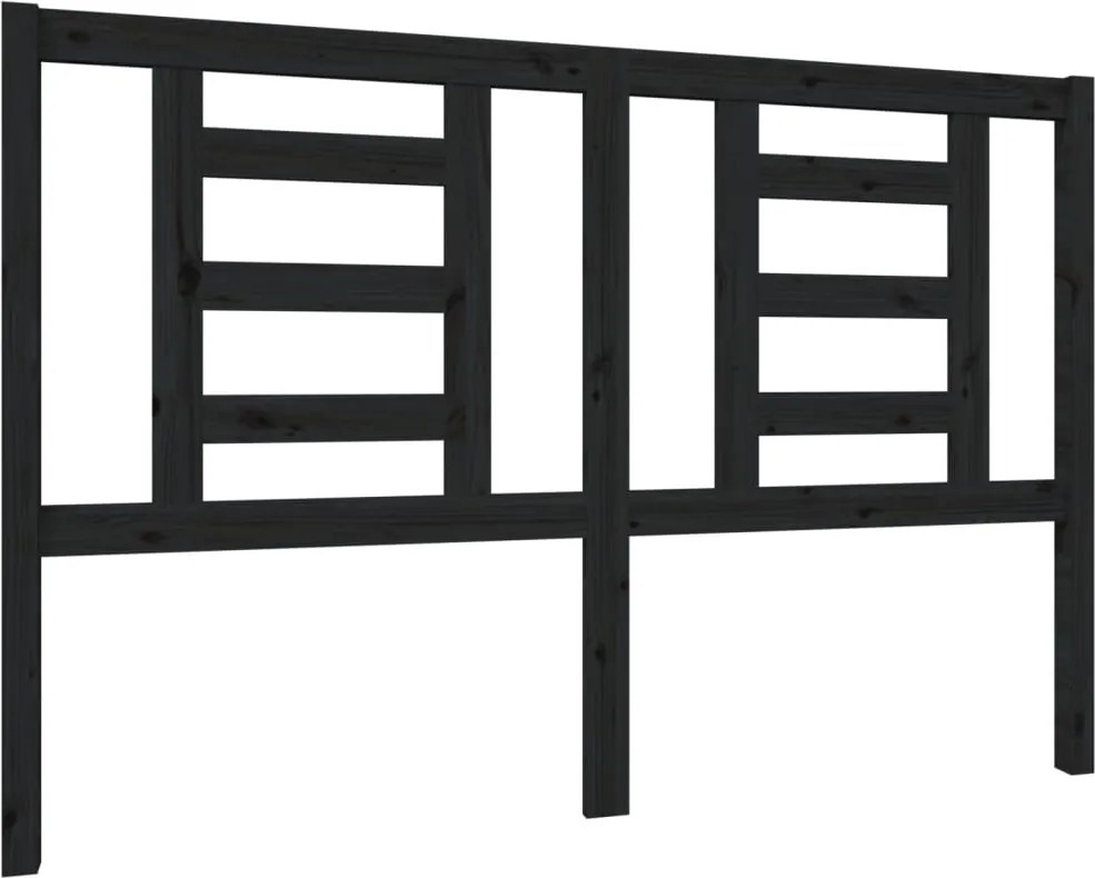 vidaXL fekete tömör fenyőfa ágyfejtámla 146 x 4 x 100 cm