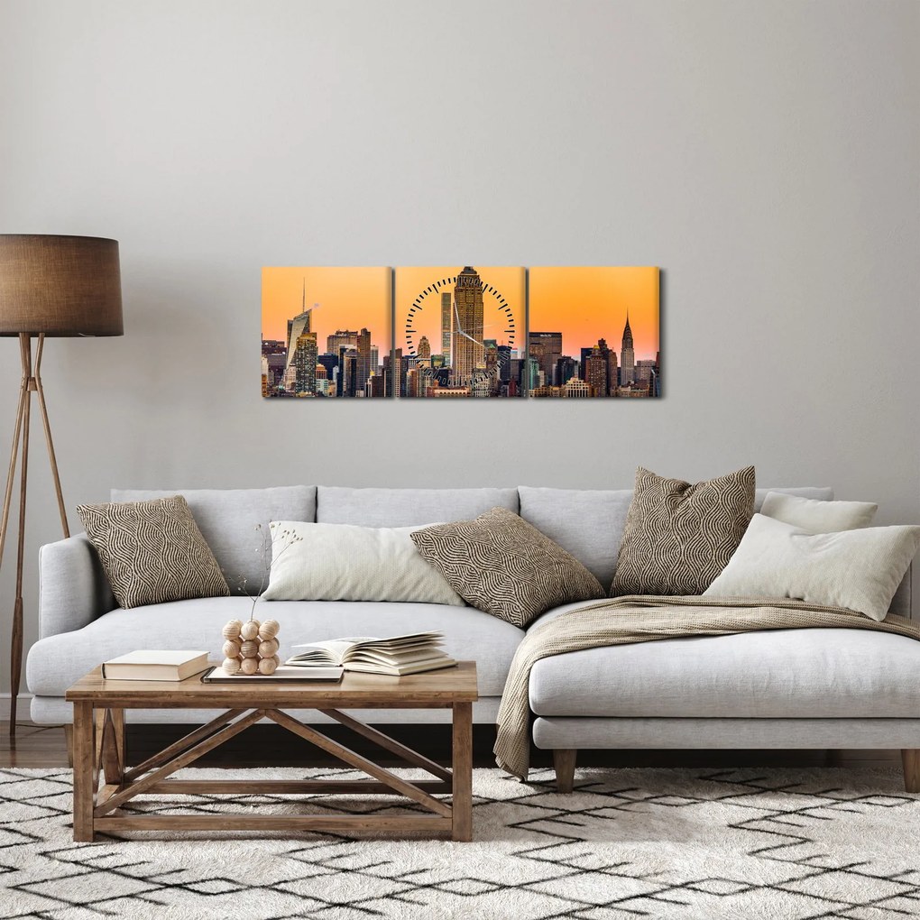 New York képe (órával) (90x30 cm)