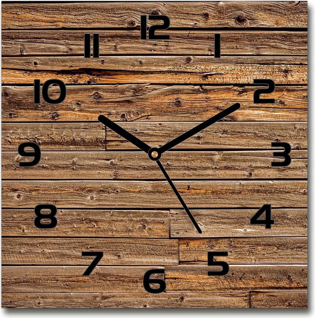 Üveg falióra szögletes Fa falióra 30x30 cm