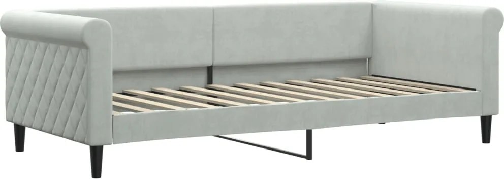 vidaXL világosszürke bársony kanapéágy 90 x 200 cm
