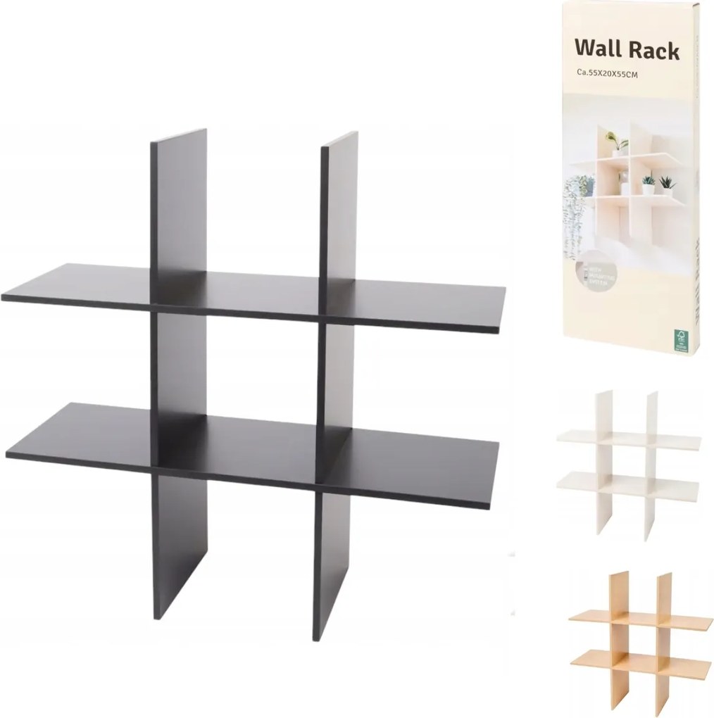 AKCIÓ Fali polc SHELVIX 55 cm fekete II. osztály