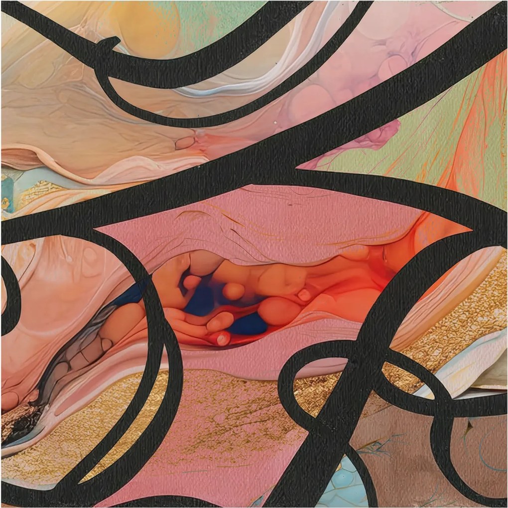 Divatos Flizelin Tapéta Ragasztóval Fali 3D Színes mozgás 250x250 Ragasztó